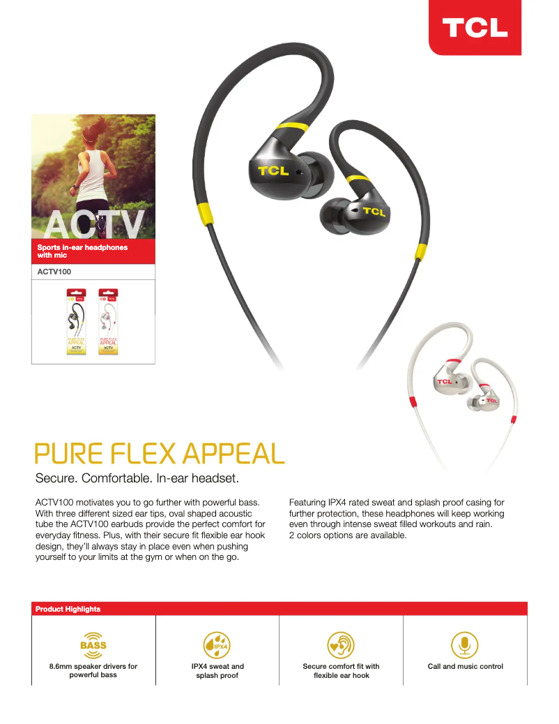 Page 1 de la notice Manuel utilisateur TCL ACTV100