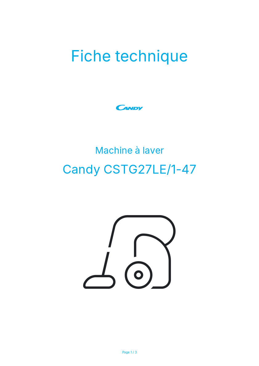 Image de la première page du manuel de l'appareil CSTG27LE/1-47