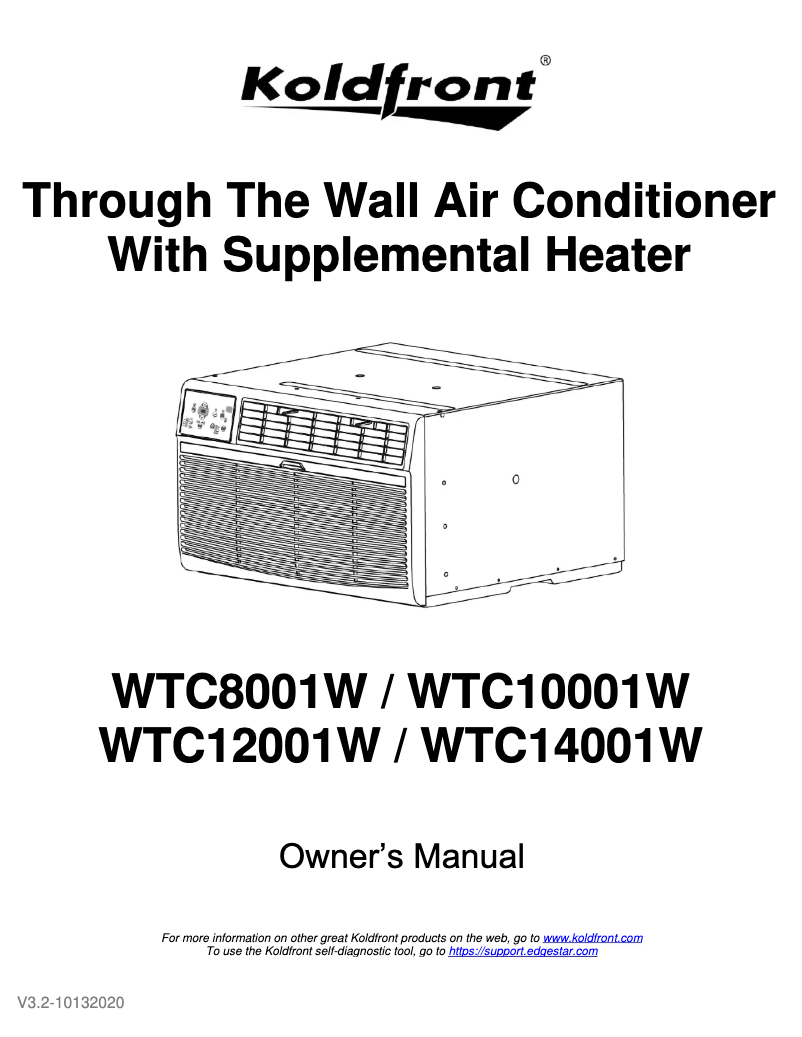 Page 1 de la notice Manuel utilisateur Koldfront WTC10001W