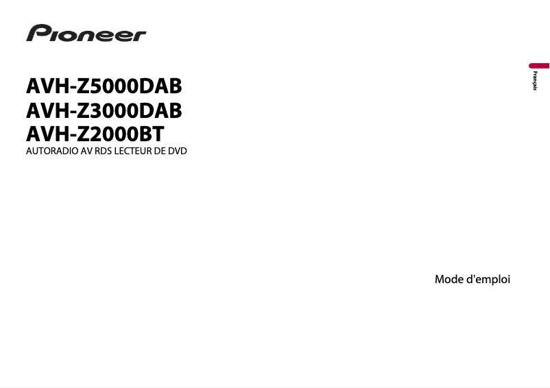 Image de la première page du manuel de l'appareil AVH-Z2000BT