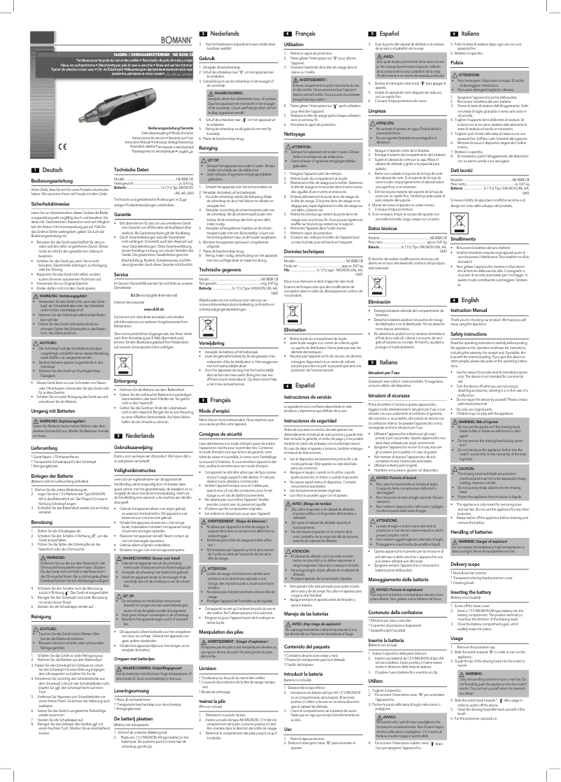 Page n°1 - Manuel utilisateur Bomann NE 8008 CB