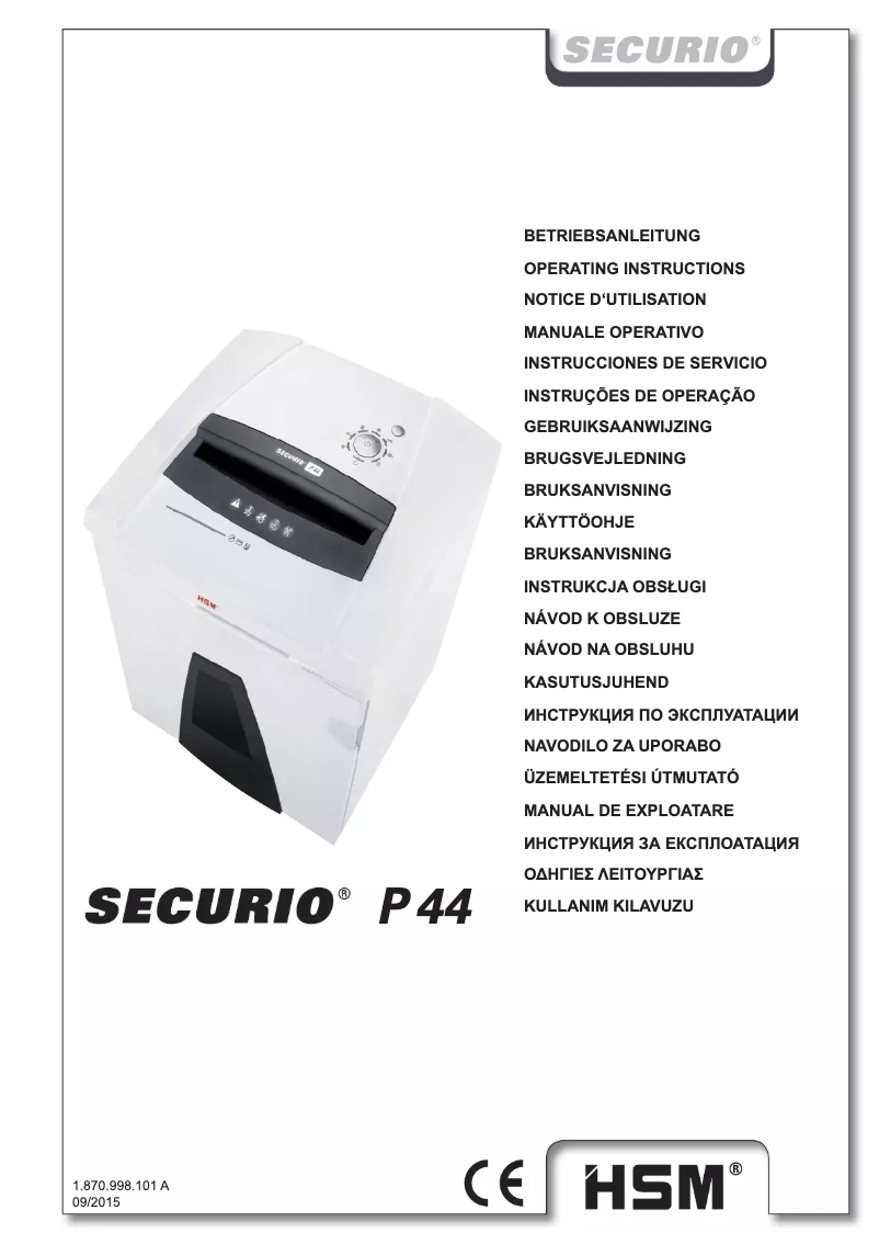 Image de la première page du manuel de l'appareil Securio P44c