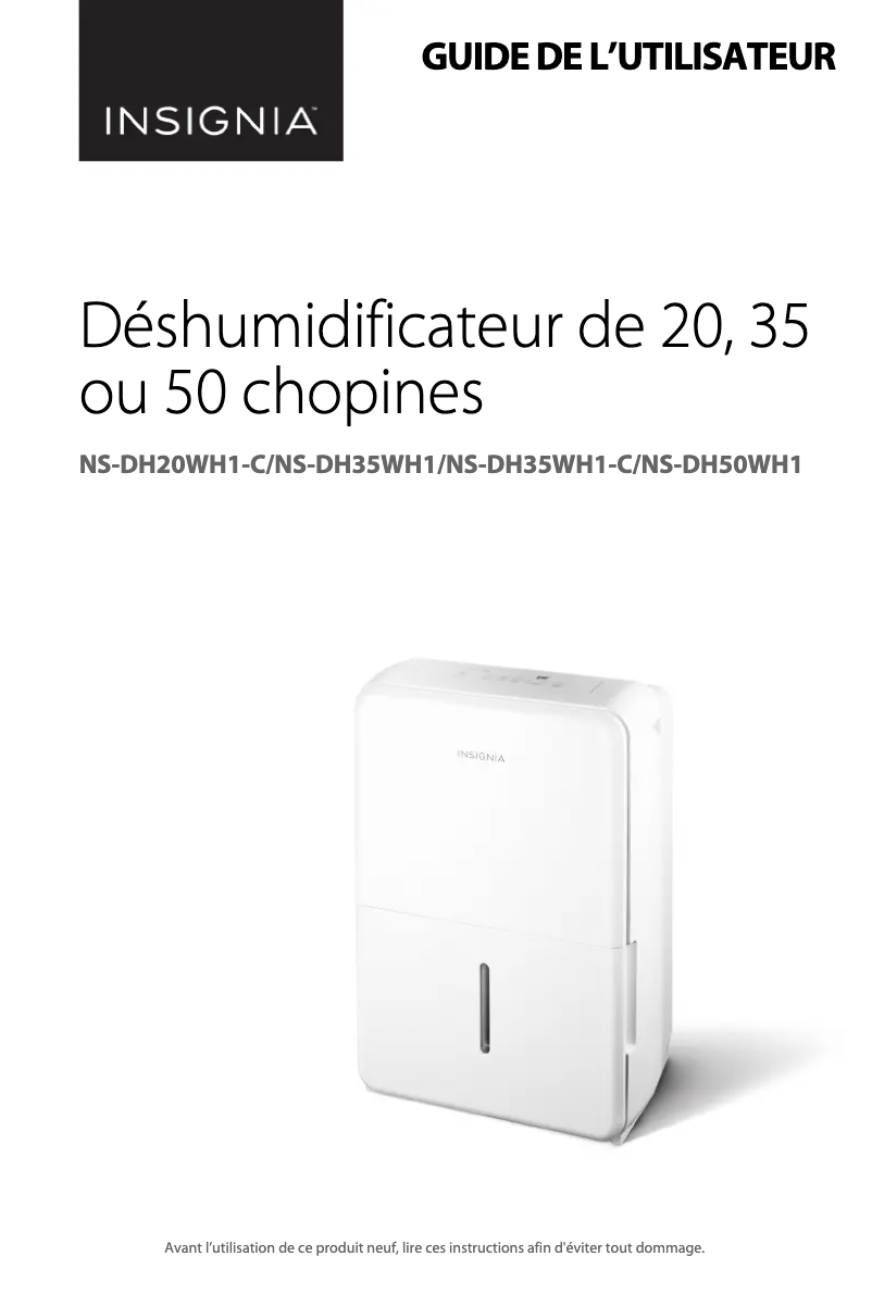 Page n°1 - Manuel utilisateur Insignia NS-WC14SS3