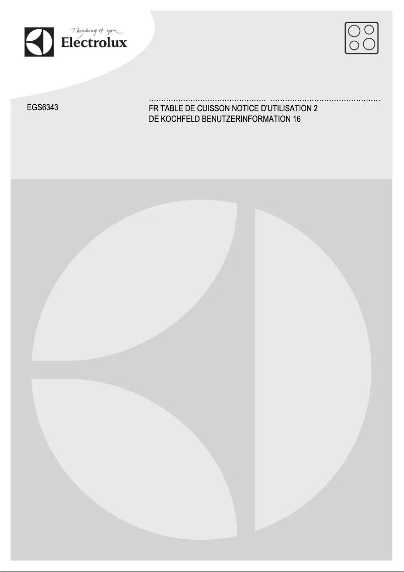 Image de la première page du manuel de l'appareil EGS6343NOX