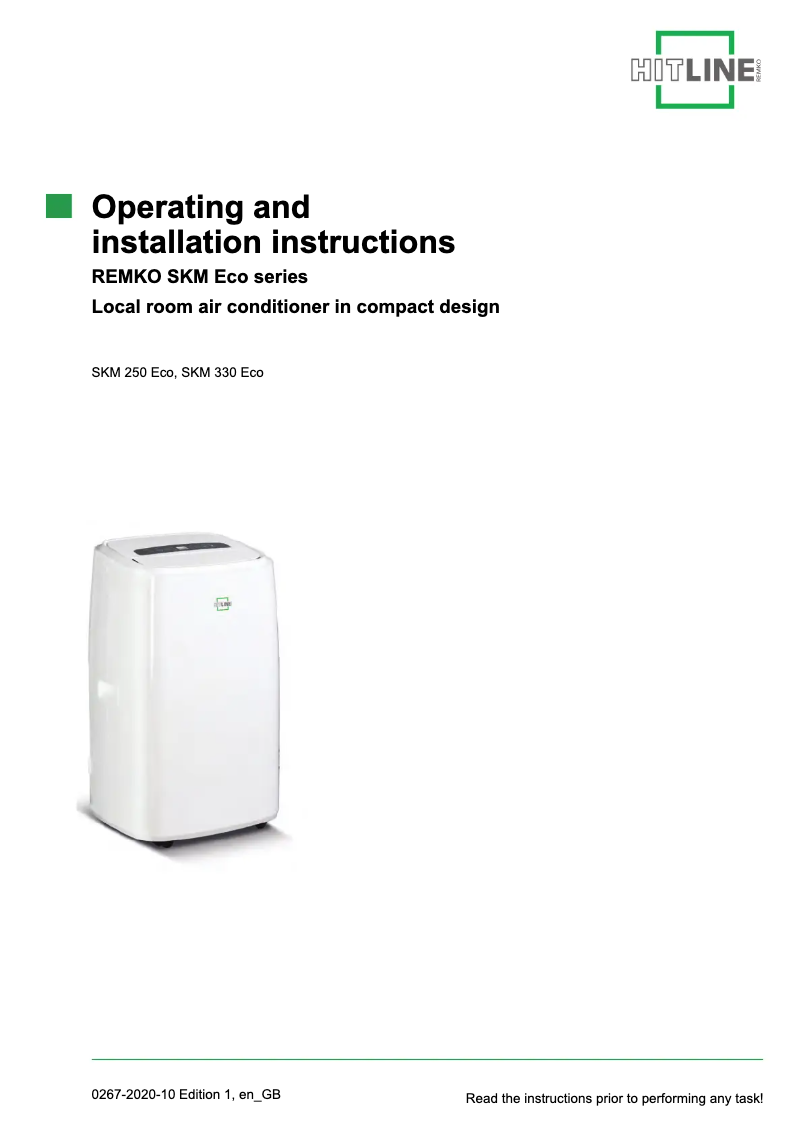 Page 1 de la notice Manuel utilisateur Remko SKM 250 Eco