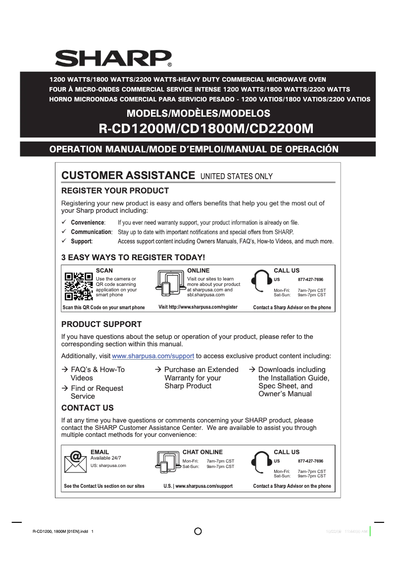 Page n°1 - Manuel utilisateur Sharp TwinTouch R-CD1800
