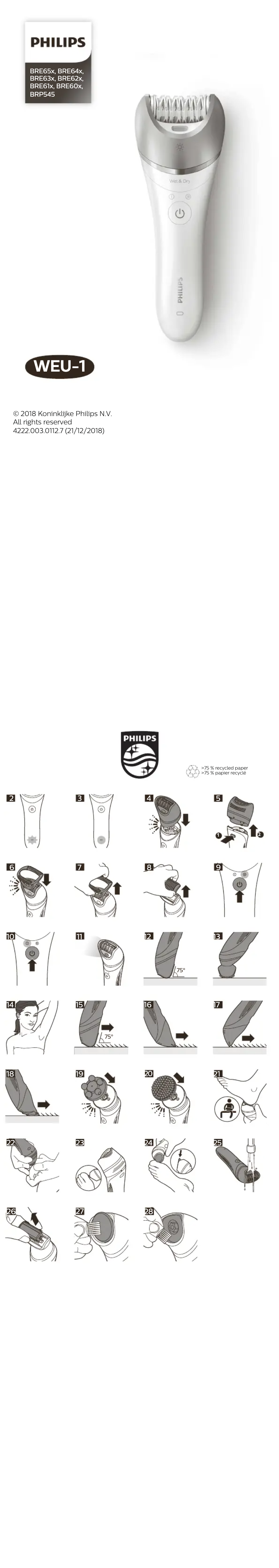 Página 1 del manual Manual de usuario Philips Satinelle Prestige BRE644