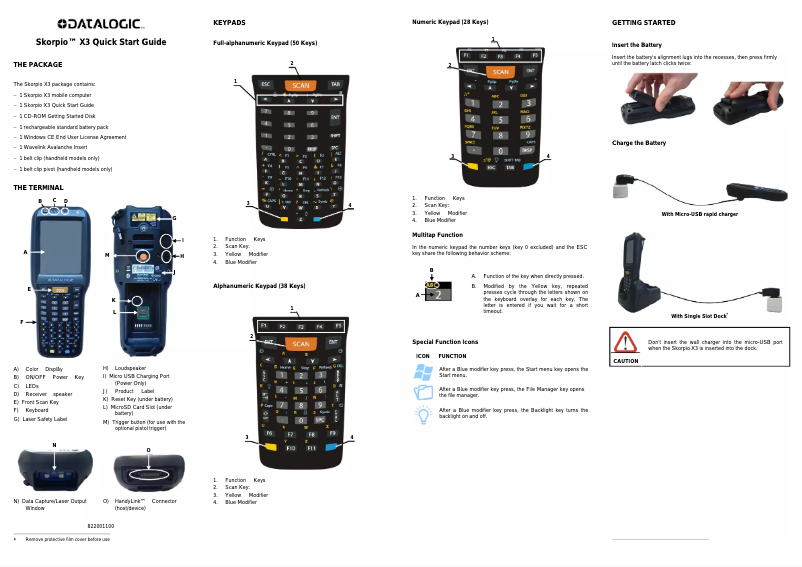 Page n°1 - Manuel utilisateur Datalogic Skorpio X3