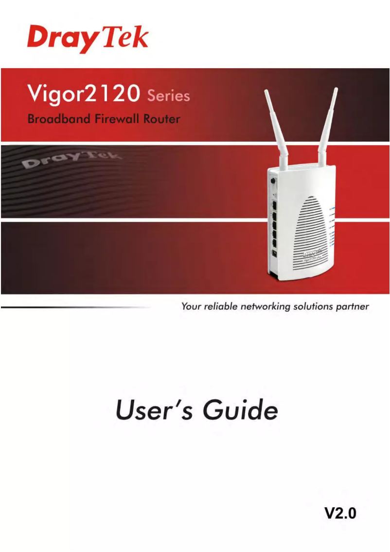 Image de la première page du manuel de l'appareil Vigor2120