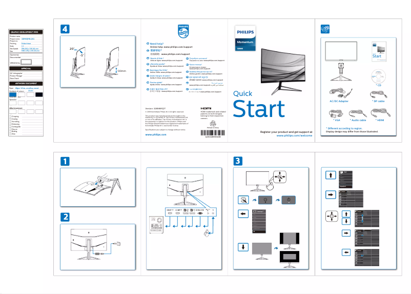 Página 1 del manual Guía de inicio rápido Philips Momentum 328M6FJRMB