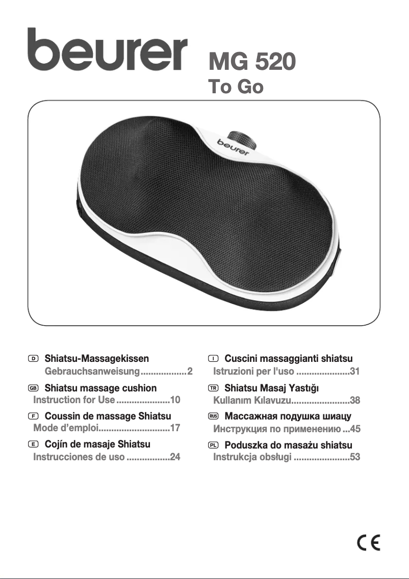 Page 1 de la notice Manuel utilisateur Beurer MG 520