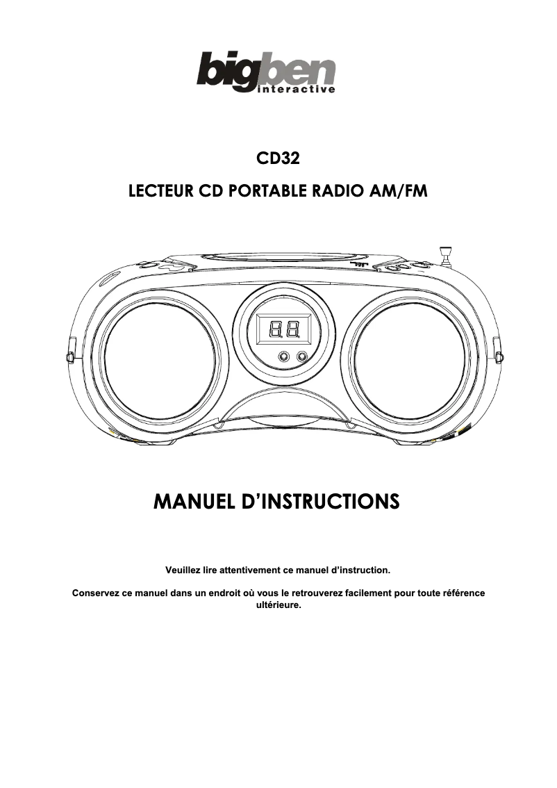 Image de la première page du manuel de l'appareil CD32