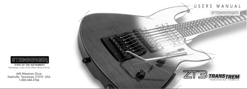 Page 1 de la notice Manuel utilisateur Steinberger ZT3 Custom