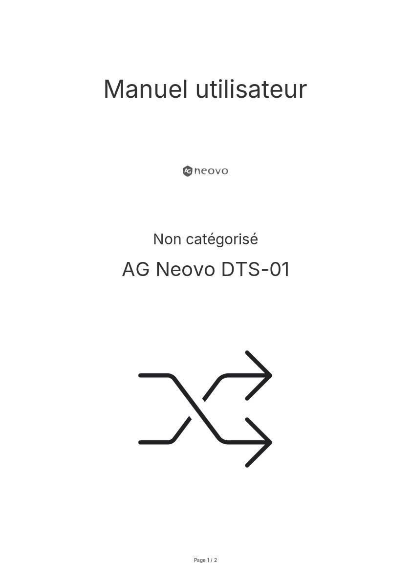 Page n°1 - Manuel utilisateur AG Neovo DTS-01