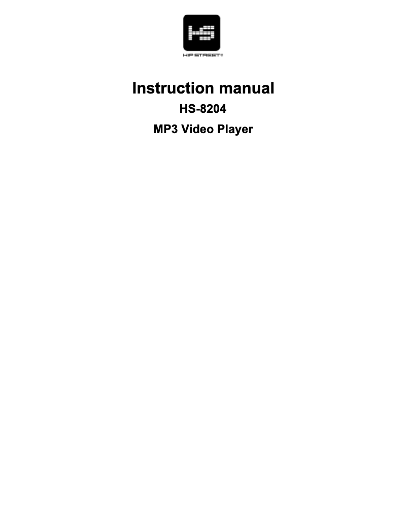 Page n°1 - Manuel utilisateur Hipstreet HS-8204
