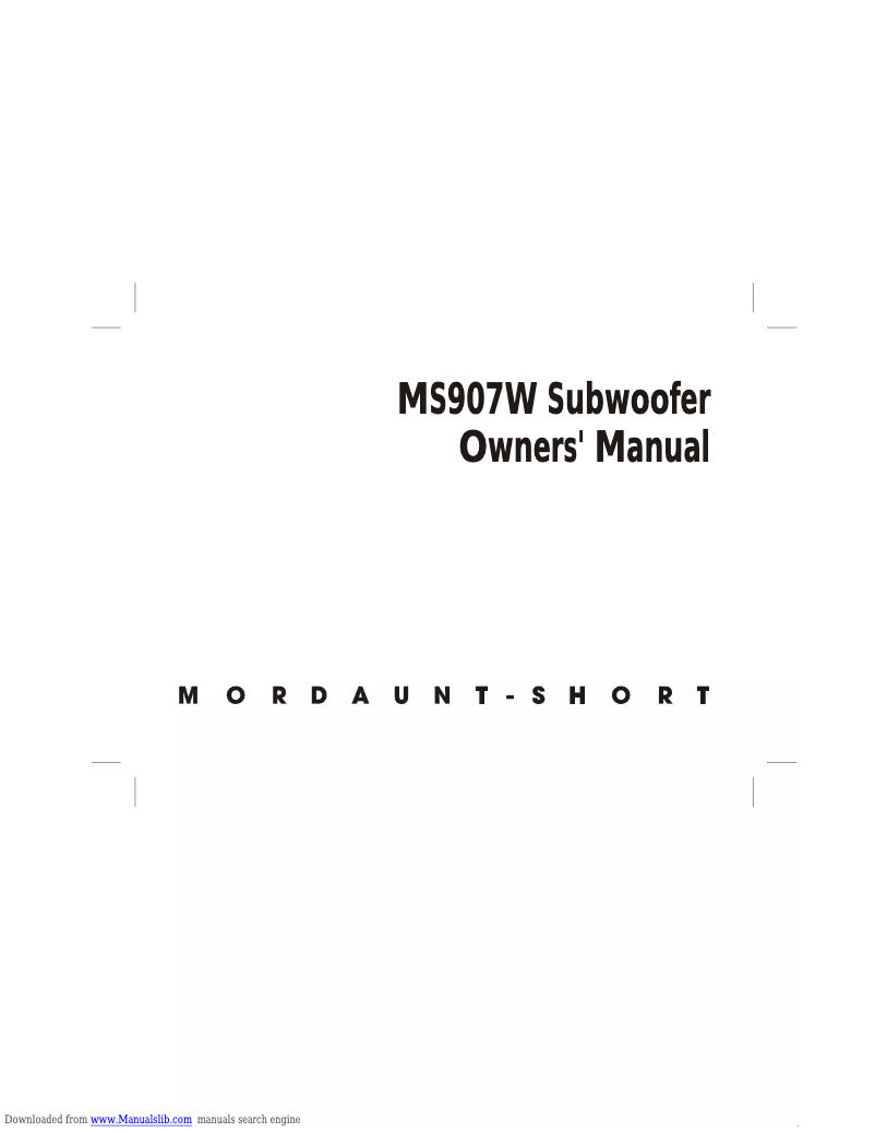 Image de la première page du manuel de l'appareil MS907W