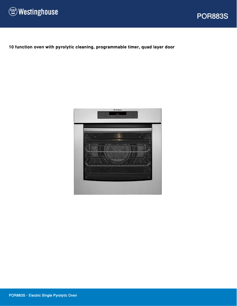 Image de la première page du manuel de l'appareil POR883S