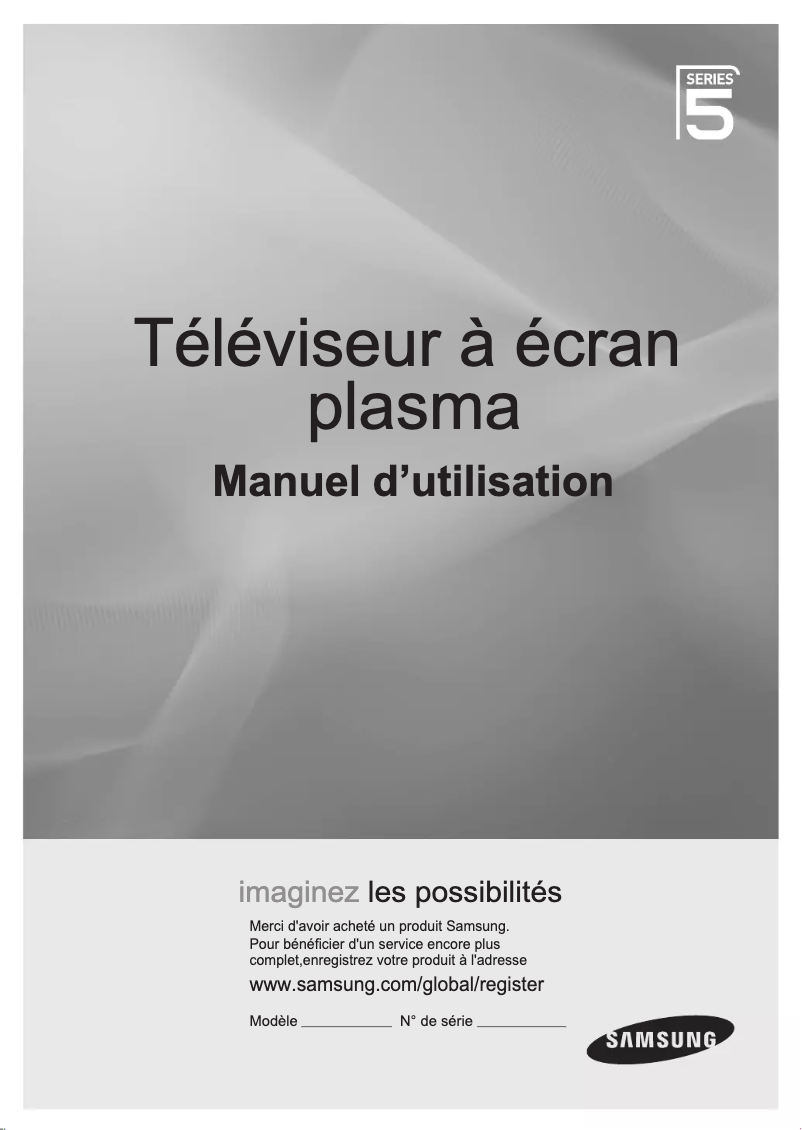 Page n°1 - Manuel utilisateur Samsung PS50B550T2R