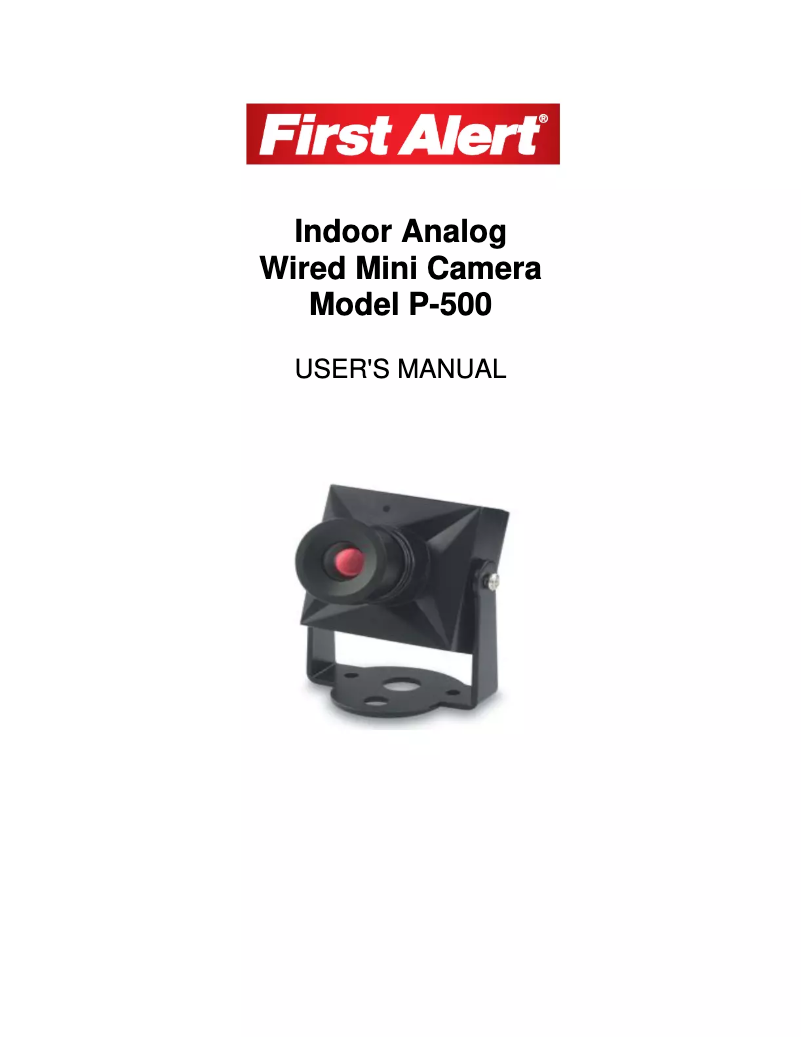 Page n°1 - Manuel utilisateur First Alert P-500