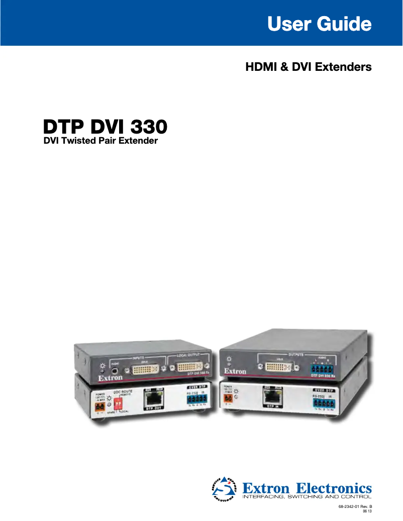 Page n°1 - Manuel utilisateur Extron DTP DVI 330 Rx