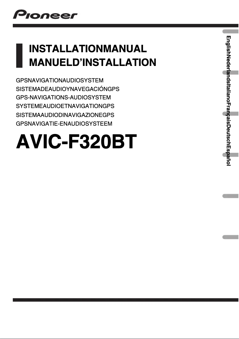 Page 1 de la notice Guide d'installation Pioneer AVIC-F320BT