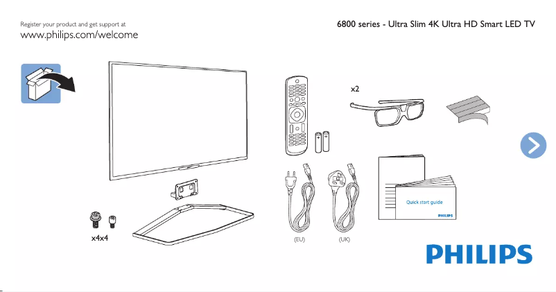 Page 1 of the manual Quick Start Guide Philips 58PUK6809