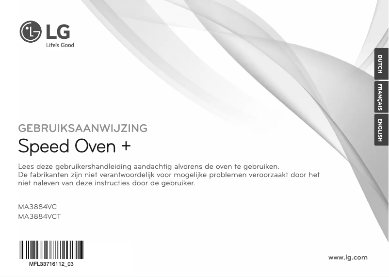 Page 1 de la notice Manuel utilisateur LG MA3884VC