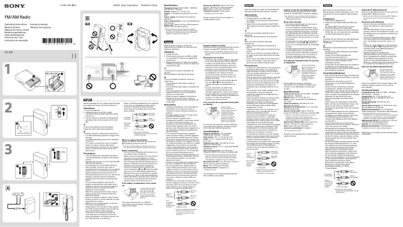 Página 1 del manual Manual de usuario Sony ICF-P27