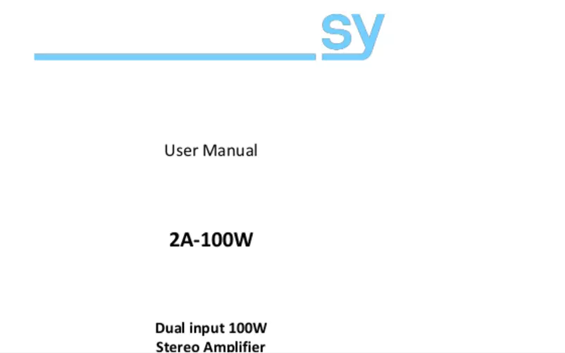 Page n°1 - Manuel utilisateur SY Electronics SY-2A-100W
