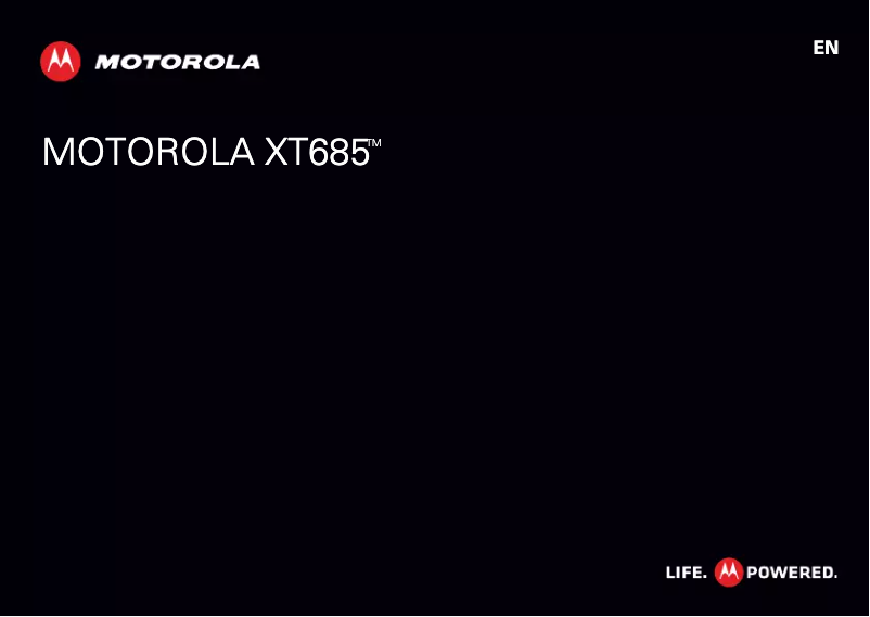 Image de la première page du manuel de l'appareil XT685