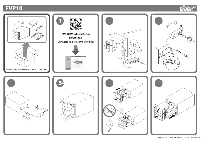 Page 1 de la notice Guide d'installation Star Micronics FVP10