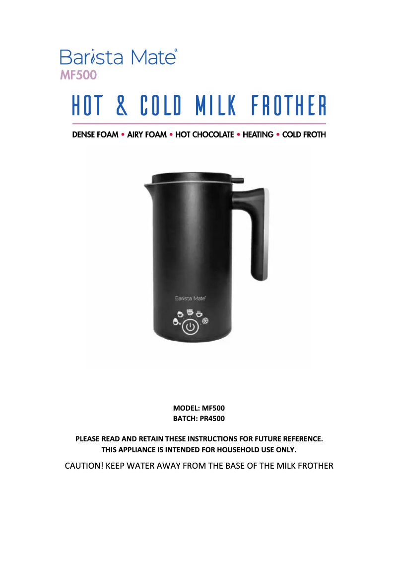 Page n°1 - Manuel utilisateur Healthy Choice MF500