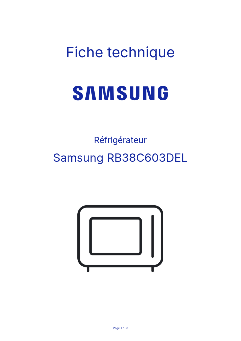 Image de la première page du manuel de l'appareil RB38C603DEL