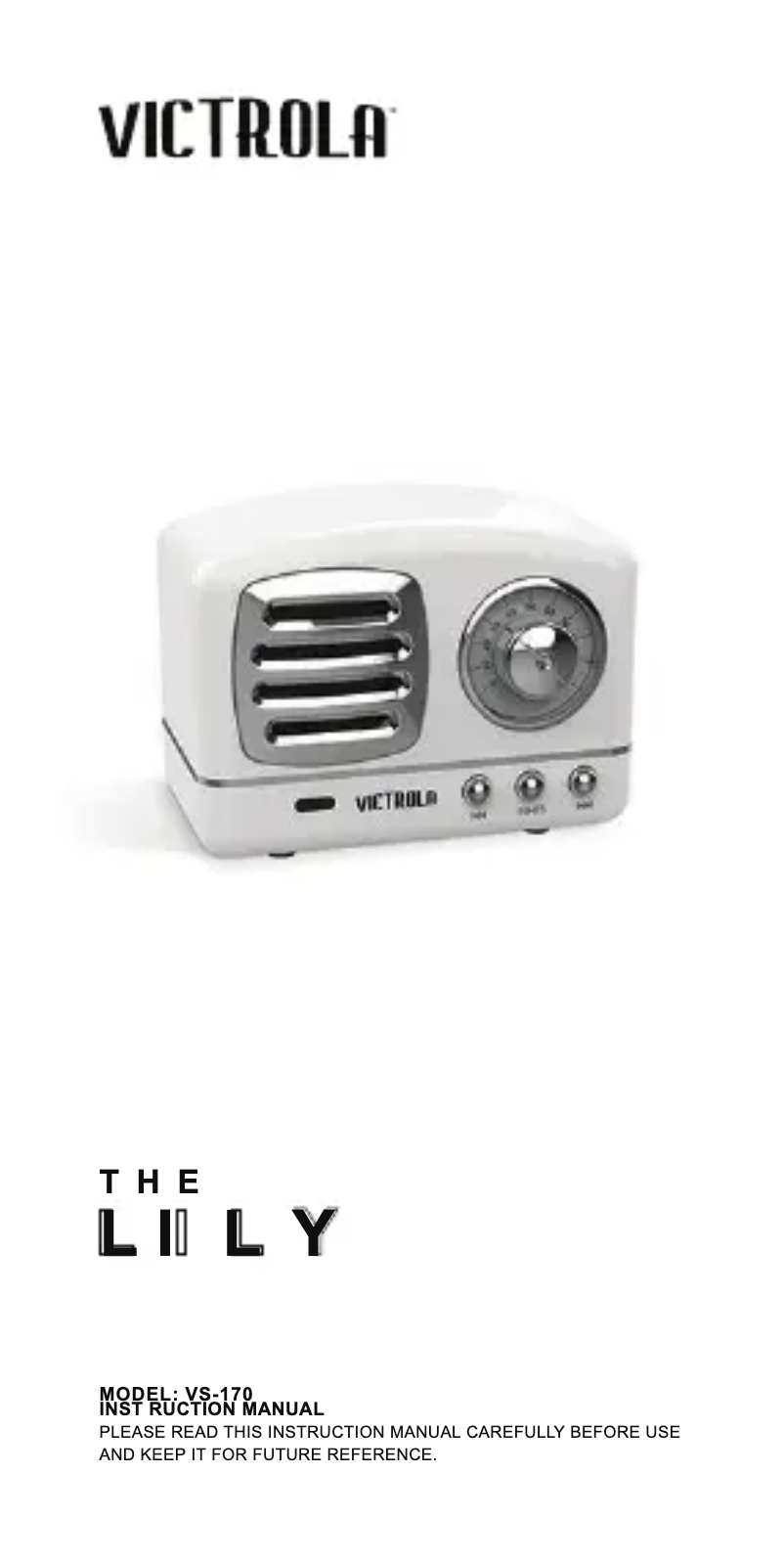 Page 1 de la notice Manuel utilisateur Victrola Lily VS-170