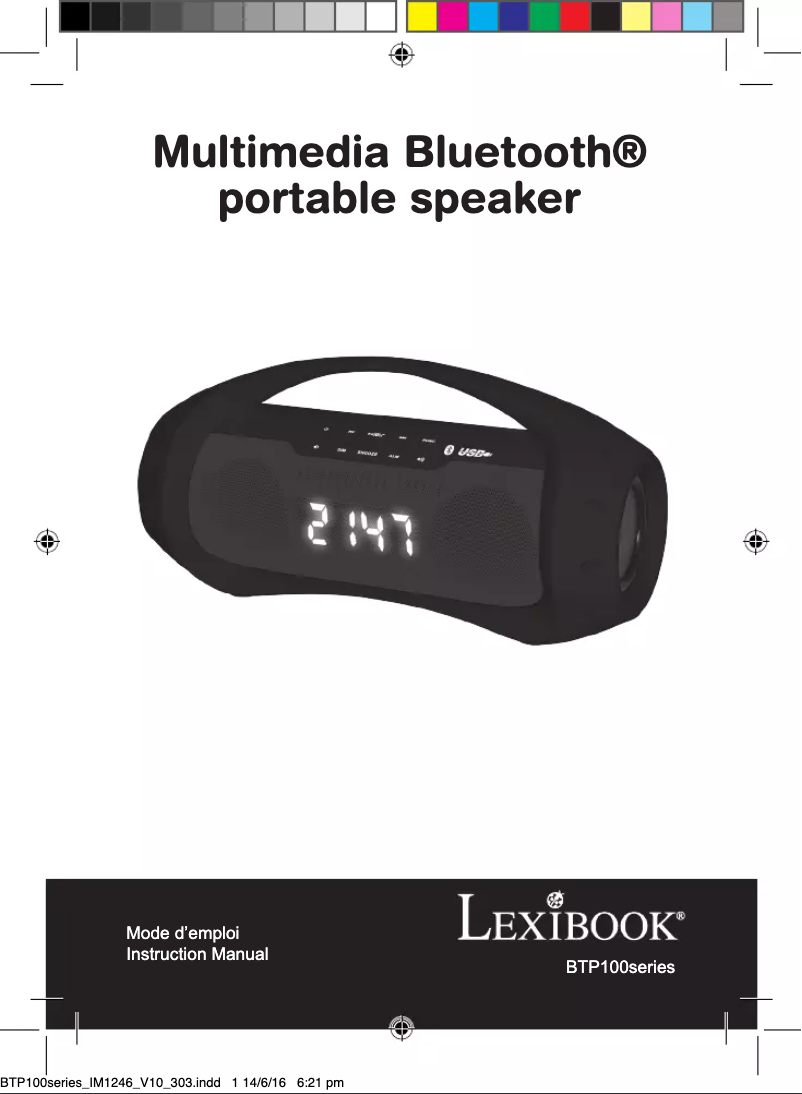 Image de la première page du manuel de l'appareil BTP100SL