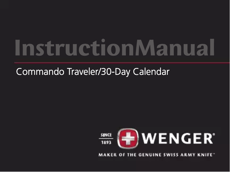 Page 1 de la notice Manuel utilisateur Wenger SwissGear Commando Traveler