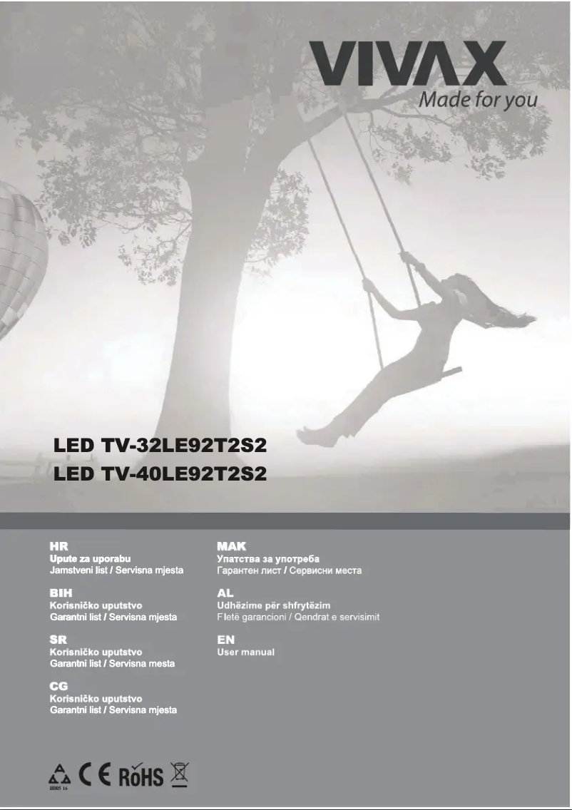 Page n°1 - Manuel utilisateur Vivax TV-40LE92T2S2