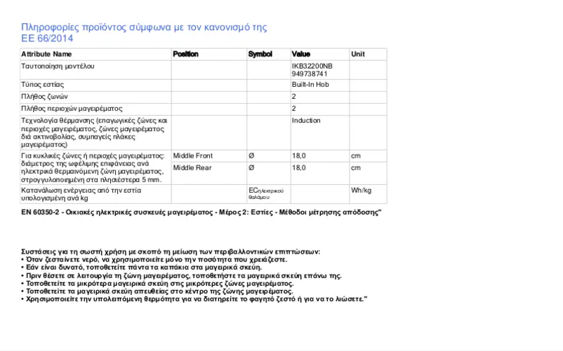 Page 1 de la notice Fiche technique AEG IKB32200NB