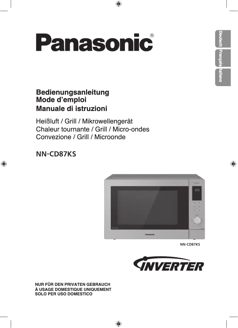 Page 1 de la notice Manuel utilisateur Panasonic NN-CD87
