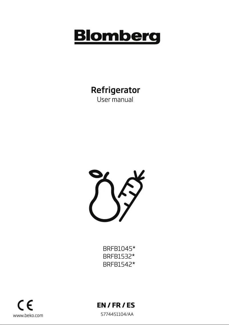 Page 1 de la notice Manuel utilisateur Blomberg BRFB1045WH