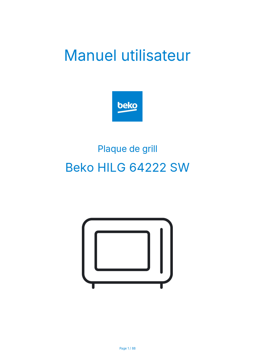 Image de la première page du manuel de l'appareil HILG 64222 SW