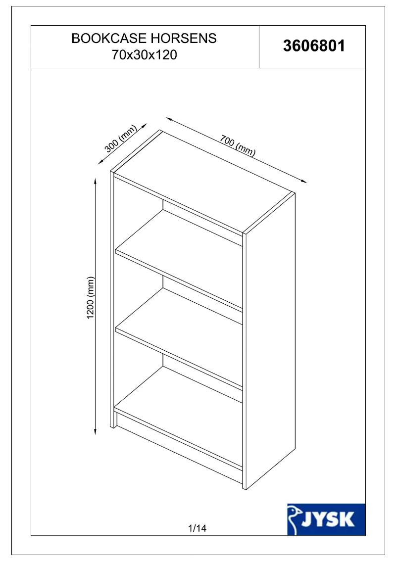Image de la première page du manuel de l'appareil Horsens (70x120x30)