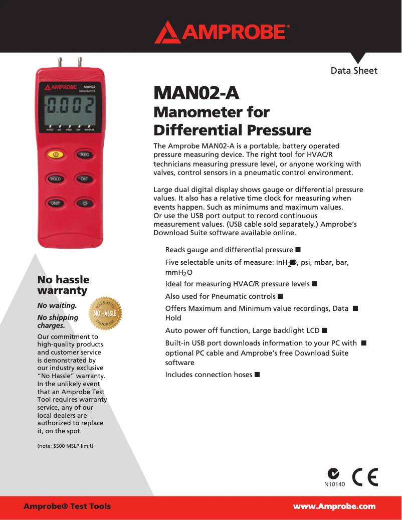 Imagen de la primera página del manual del dispositivo MAN02-A