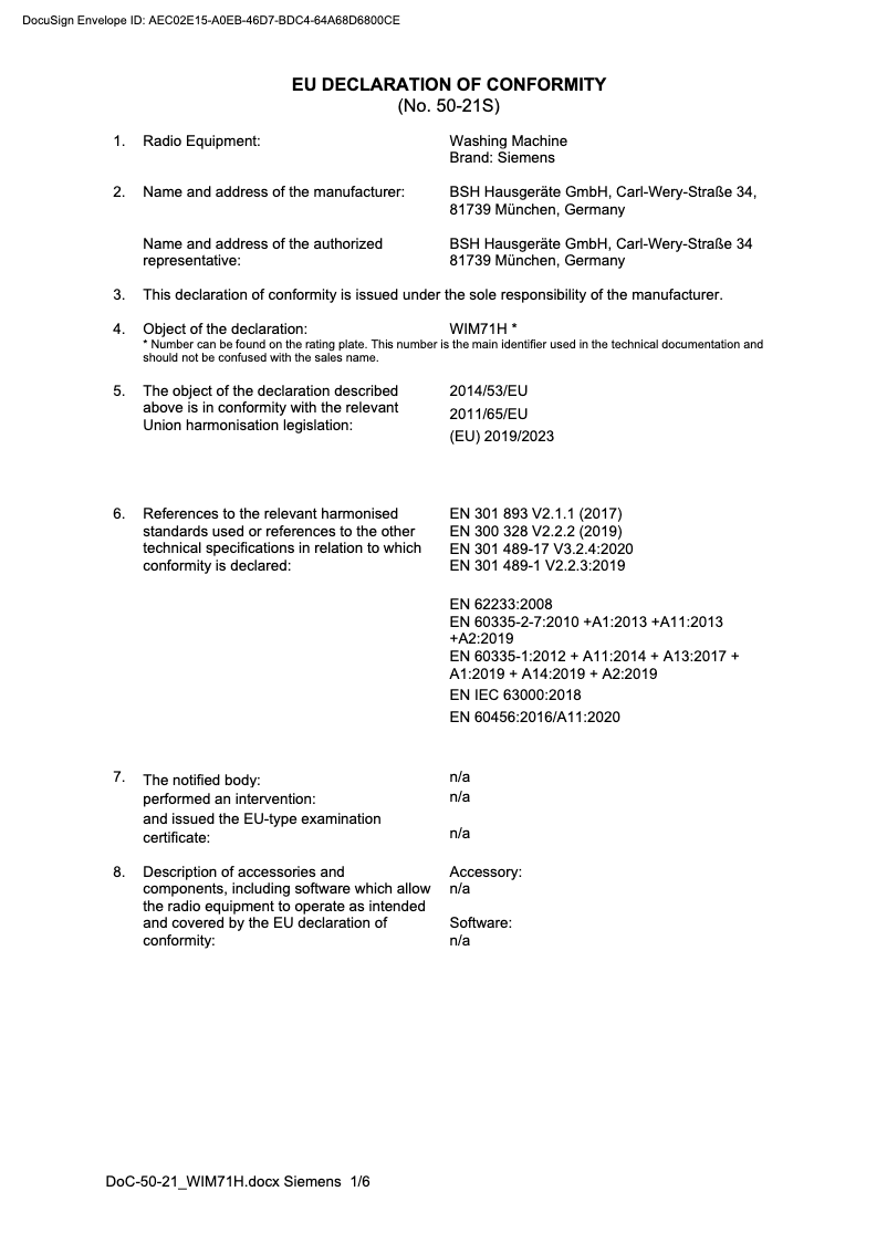 Page n°1 - Mode d'emploi Siemens WA14LPH0GC
