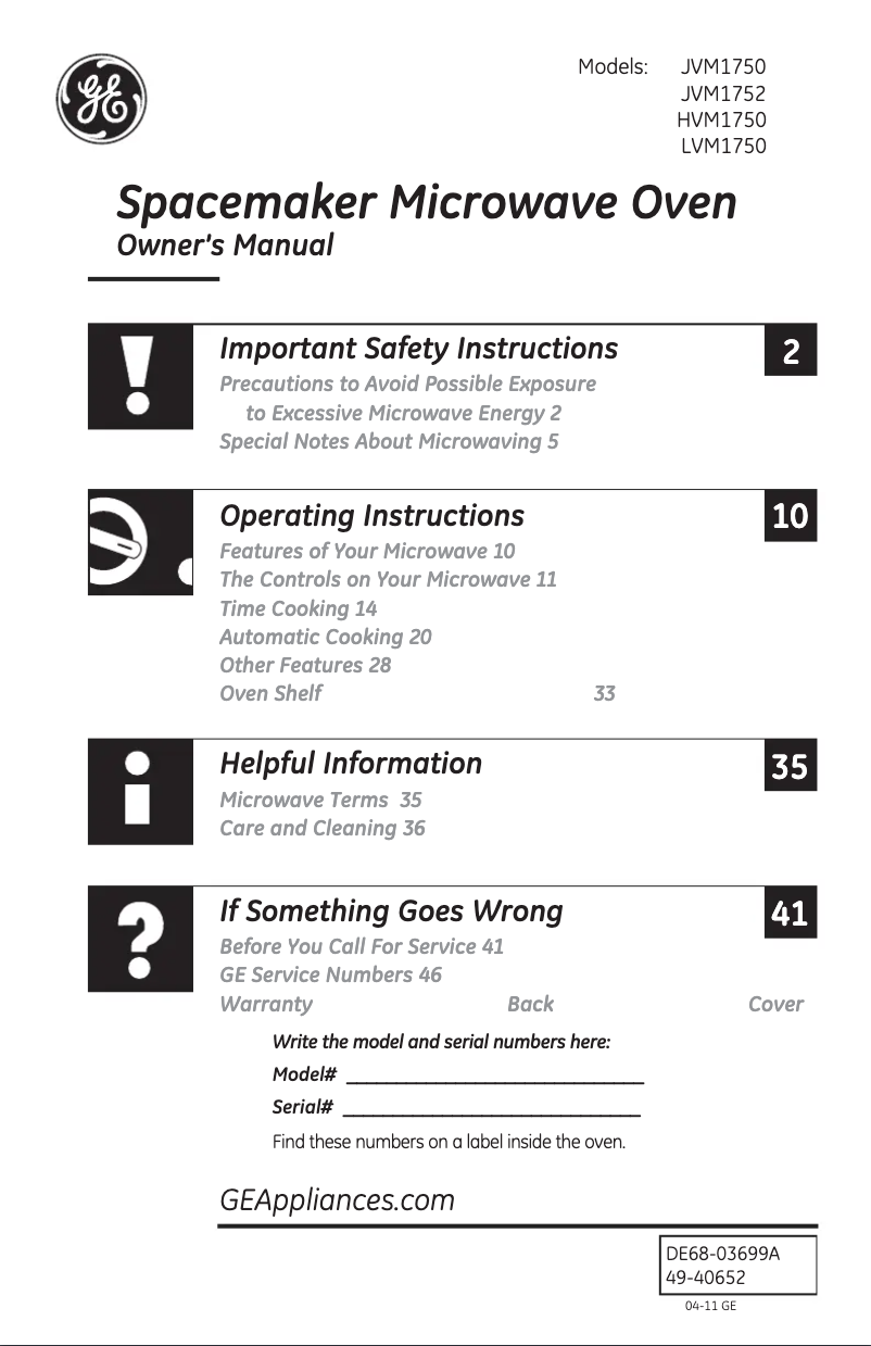 Image de la première page du manuel de l'appareil LVM1750SPSS