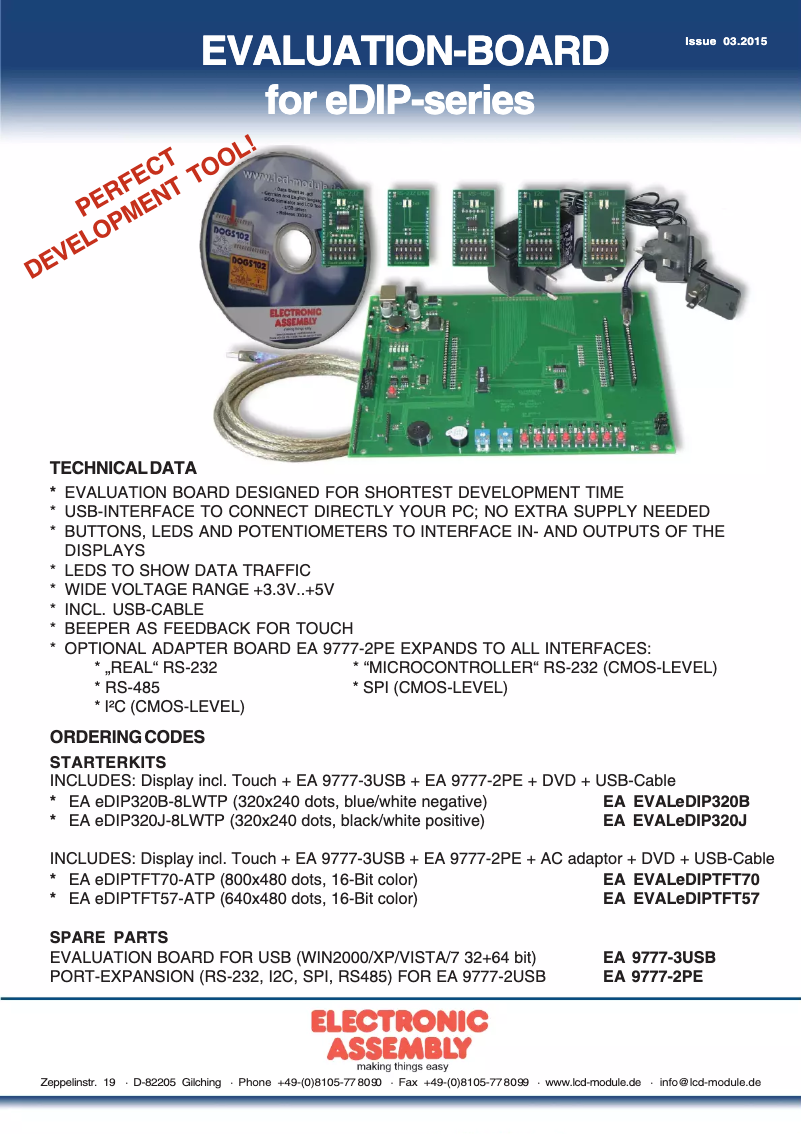 Page n°1 - Manuel utilisateur Electronic Assembly DIPTFT70TC