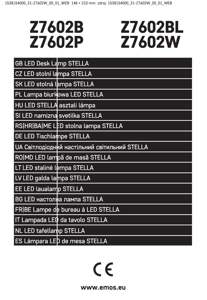 Image de la première page du manuel de l'appareil Z7602W
