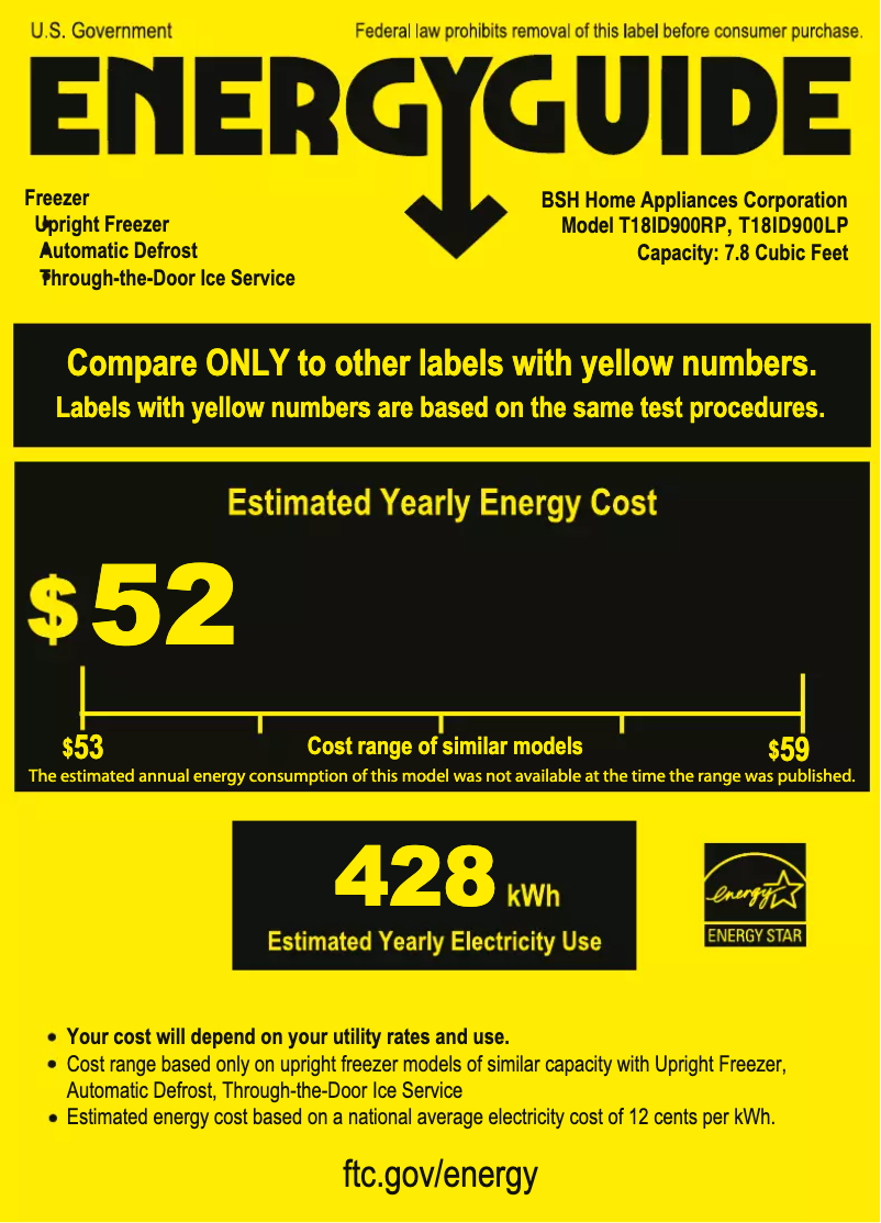 Page n°1 - Label énergétique Thermador T18ID900RP