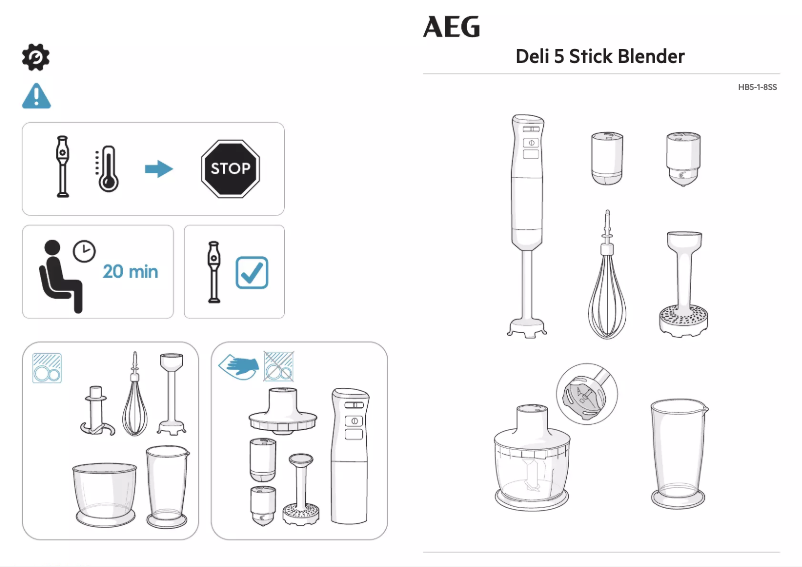 Page 1 de la notice Manuel utilisateur AEG HB5-1-8SS