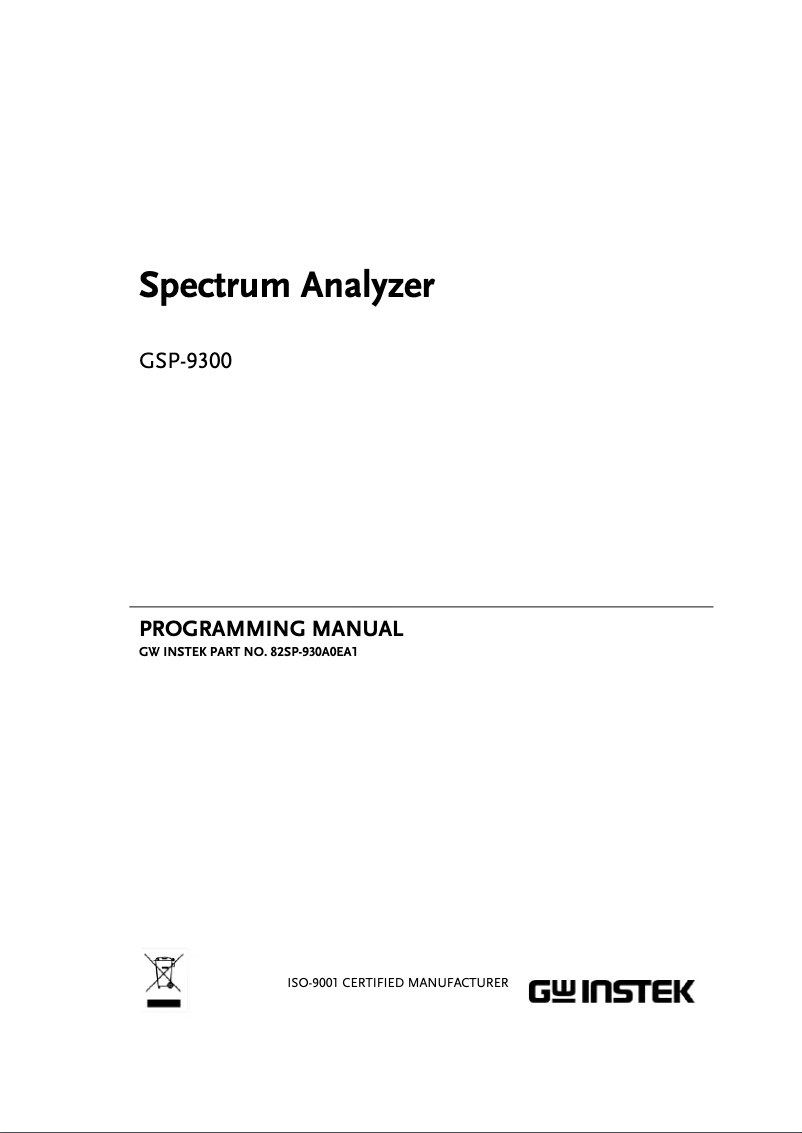 Página 1 del manual Manual de usuario GW Instek GSP-9300